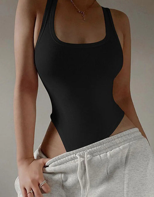Load image into Gallery viewer, Sleeveless Knit Bodysuit Hot Summer Sexy Bodycon Off Shoulder Halter Tops Casual Street Bodice For Women ClubWear
