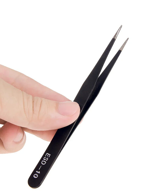 Load image into Gallery viewer, 2/6pcs Precision Tweezers Set ESD Anti-Static Stainless Steel Tweezers Repair Tools for Electronics Repair Soldering Craft Tools
