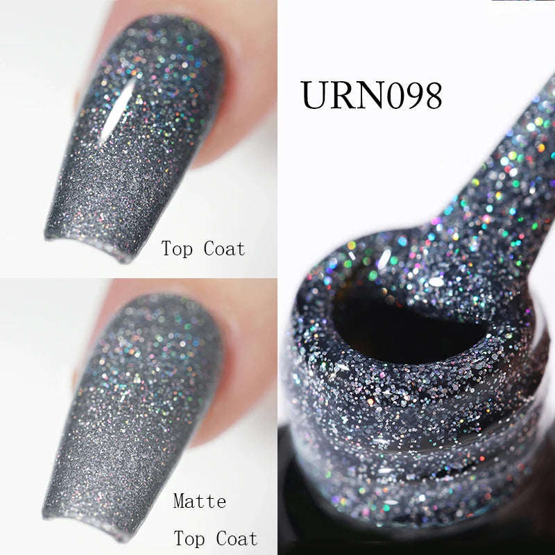 UR SUGAR 7.5ML Blue Black Red Glitter Sequin Color Gel Nail Polish Semi-permanent Varnish For Nail Art Manicure Soak Off UV Gel