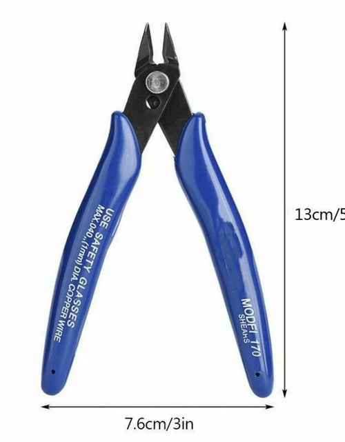 Load image into Gallery viewer, NJBLZQ Pliers Carbon Steel Pliers Electrical Wire Cable Cutters Cutting Side Snips Flush Pliers Nipper Home Hand Tools Blue
