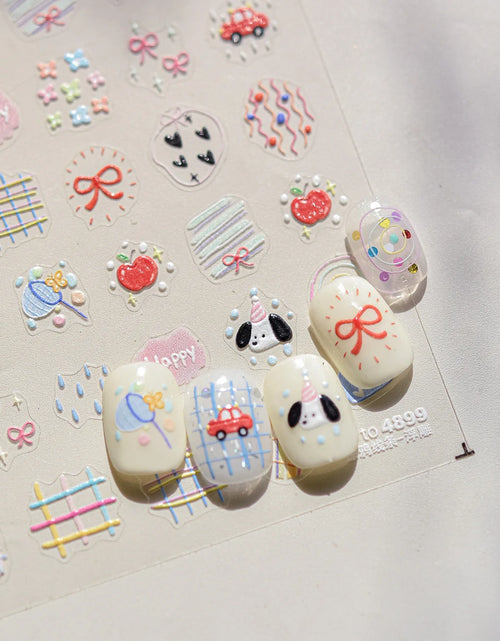 Load image into Gallery viewer, 1pcs Cute A bag of Starfish Nail Charm Stickers 3D Jelly Ocean Fish Bubble Adhesive Nail Sticker DIY Summer Nail Art Decorations
