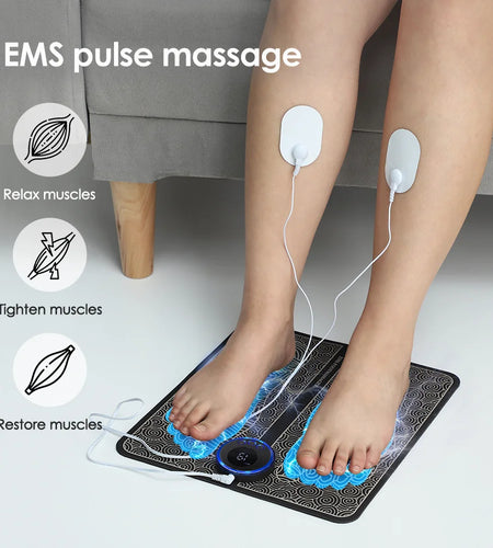 EMS Foot Massager Pad Relief Pain Relax Feet Acupoints Massage Electric Muscle Stimulation Improve Blood Circulation Relax Feet