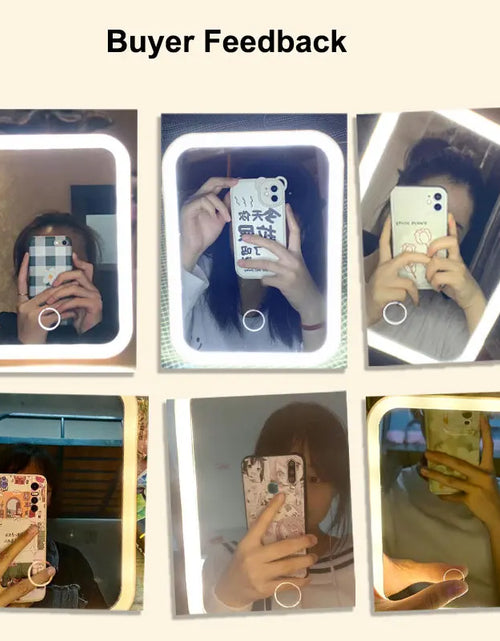 Load image into Gallery viewer, 3 Colors LED Vanity Mirror with Touch Screen USB Rechargeable Dimming Makeup Mirror 3 Brightness Portable
