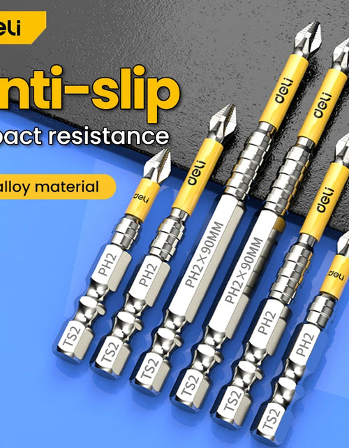 Load image into Gallery viewer, 5PCS Upgraded High Hardness And Strong Magnetic Bit 25/50/65/70/90/150mm Non-slip Cross High Hardness Electric Hand Drill Screw
