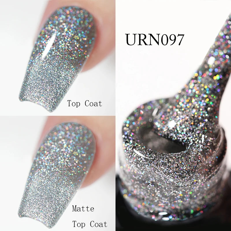 UR SUGAR 7.5ML Blue Black Red Glitter Sequin Color Gel Nail Polish Semi-permanent Varnish For Nail Art Manicure Soak Off UV Gel