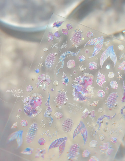 Load image into Gallery viewer, 1pcs Cute A bag of Starfish Nail Charm Stickers 3D Jelly Ocean Fish Bubble Adhesive Nail Sticker DIY Summer Nail Art Decorations
