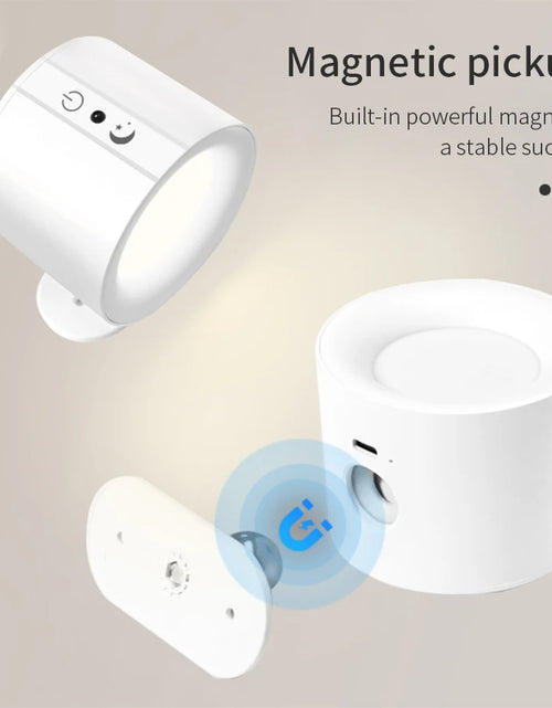 Load image into Gallery viewer, LED Wall Sconces Light Touch Control Double Head Wall Lamp 360 Rotatable 3Colors Wall Lights Wireless Night Lights For Bedroom
