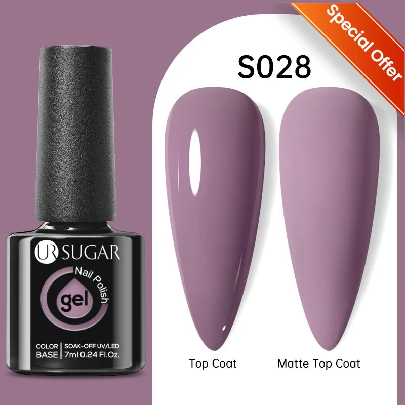 UR SUGAR 7.5ML Blue Black Red Glitter Sequin Color Gel Nail Polish Semi-permanent Varnish For Nail Art Manicure Soak Off UV Gel