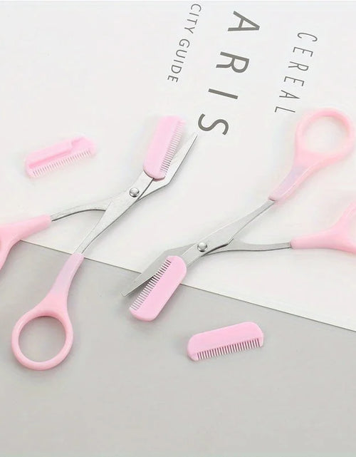 Load image into Gallery viewer, Stainless Steel Eyebrow Trimming Scissors With Comb, Safe Eyebrow Trimming Makeup Tool, Precise Creation Of Perfect Eyebrow Shap
