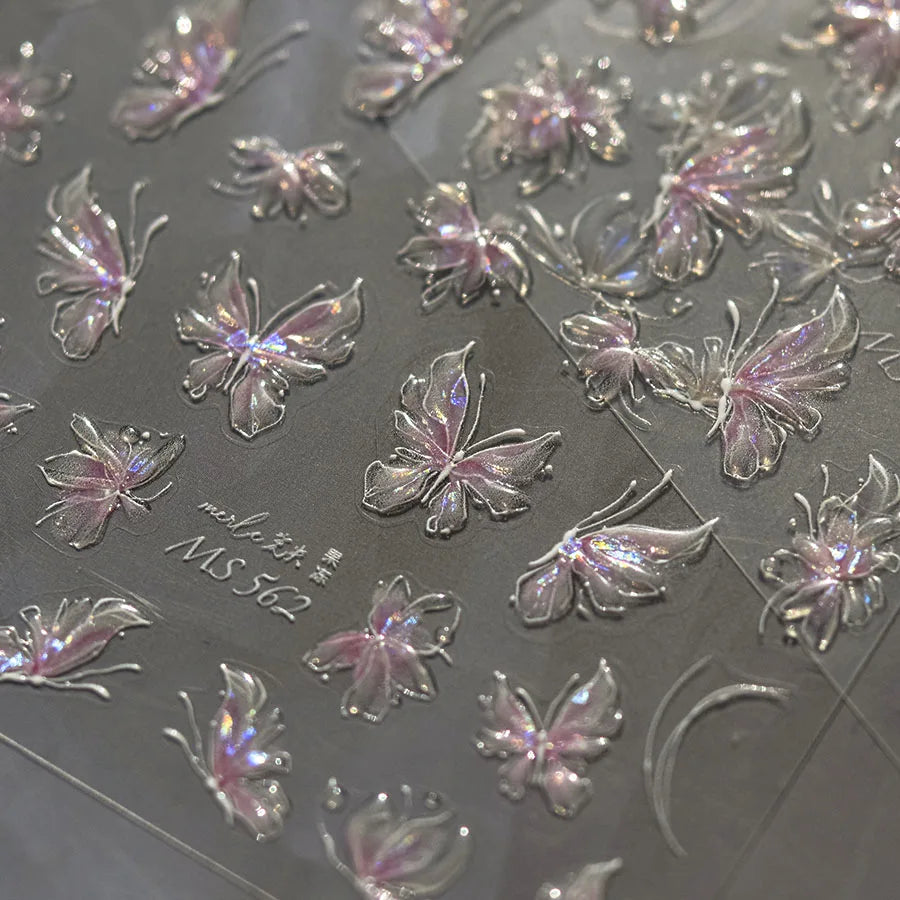 1pcs Cute A bag of Starfish Nail Charm Stickers 3D Jelly Ocean Fish Bubble Adhesive Nail Sticker DIY Summer Nail Art Decorations