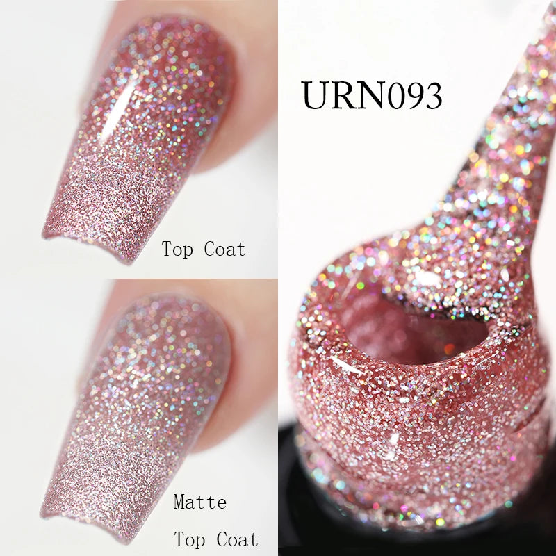 UR SUGAR 7.5ML Blue Black Red Glitter Sequin Color Gel Nail Polish Semi-permanent Varnish For Nail Art Manicure Soak Off UV Gel