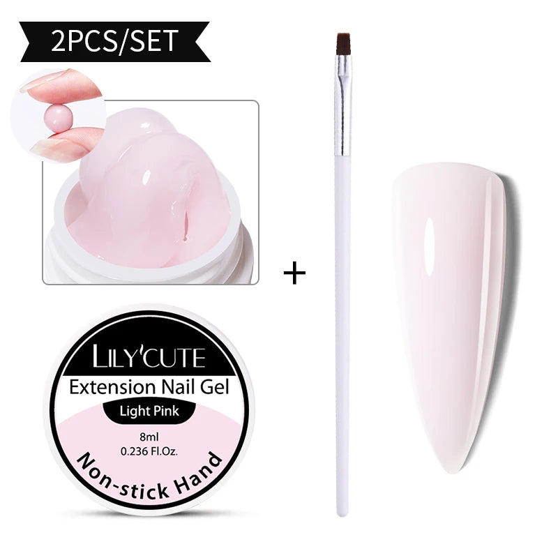 LILYCUTE 6 IN 1 Extension Gel Nail Polish Acrylic Construct Hard Gel Soak Off Self Leveling Reinforcement Gel For Nail HEMA FREE