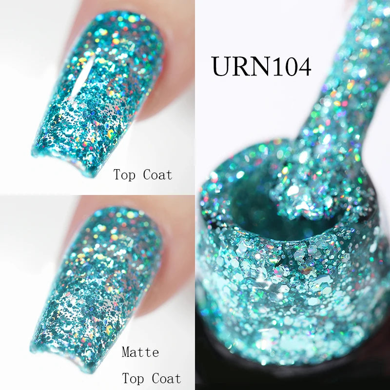 UR SUGAR 7.5ML Blue Black Red Glitter Sequin Color Gel Nail Polish Semi-permanent Varnish For Nail Art Manicure Soak Off UV Gel