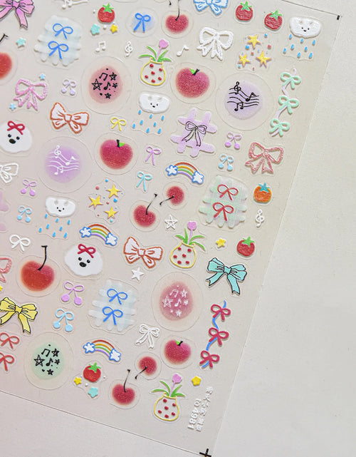 Load image into Gallery viewer, 1pcs Cute A bag of Starfish Nail Charm Stickers 3D Jelly Ocean Fish Bubble Adhesive Nail Sticker DIY Summer Nail Art Decorations
