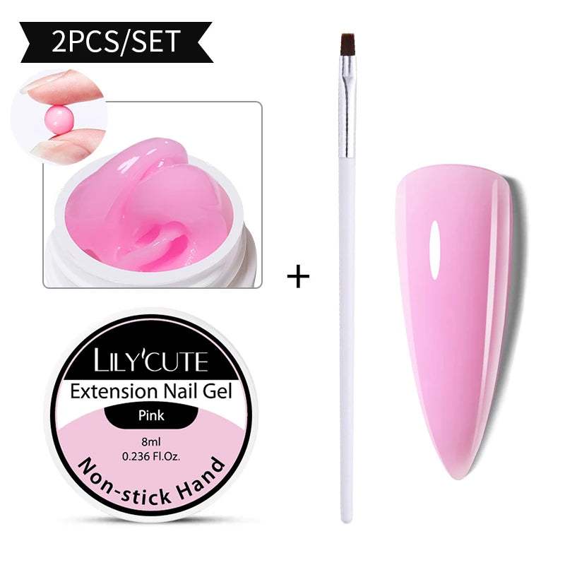 LILYCUTE 6 IN 1 Extension Gel Nail Polish Acrylic Construct Hard Gel Soak Off Self Leveling Reinforcement Gel For Nail HEMA FREE