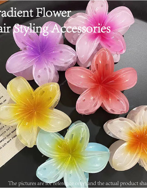 Load image into Gallery viewer, Six colors Gradient Flower Hair Styling Accessories Set Beach Style Hairpins Flower Claw Clips Hawaiian Style
