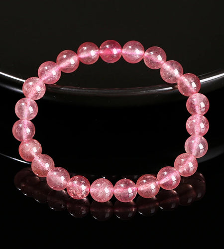 JD 5A Natural Brazil Strawberry Crystal Quartz Bead Bracelet Women Charm Purify the Soul Jewelry Reiki Healing Pulsera Yoga Gift
