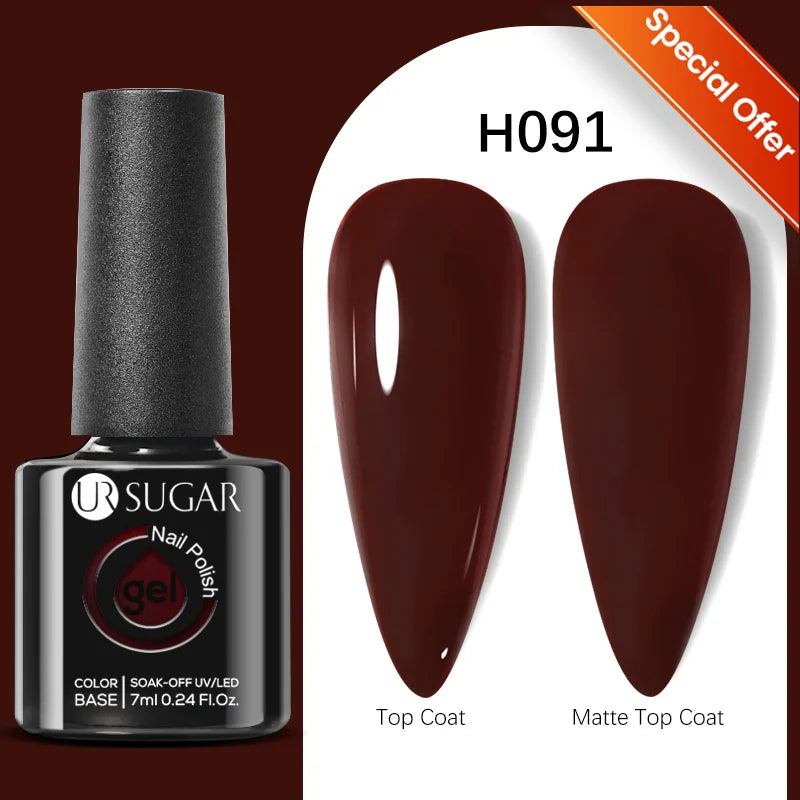 UR SUGAR 7.5ML Blue Black Red Glitter Sequin Color Gel Nail Polish Semi-permanent Varnish For Nail Art Manicure Soak Off UV Gel