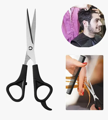 3pcs Hair Scissors Set Professional Barber Scissors Stainless Steel Hair Cutter Thinning Tools with Fine Tooth Comb Styling Tool