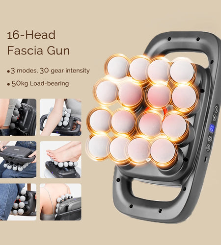 16-Head Fascia Gun High-Frequency Vibration Body Massage Gun Back and Waist Massager Neck Shoulder Massager Muscle masajeador