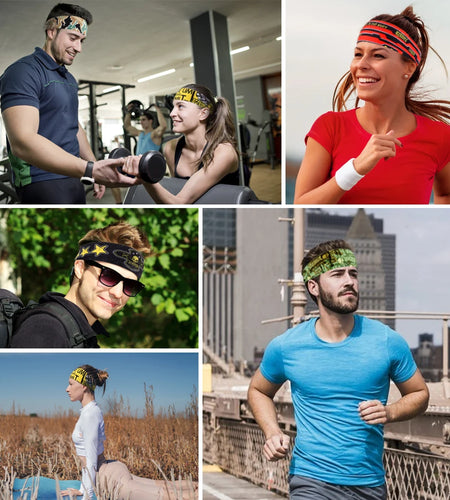 Gothic Skull Headband Sweat Bandage Sport Head Hair Band Workout Tennis Fitness Jog Basketball Running Scary Sweatband Women Men