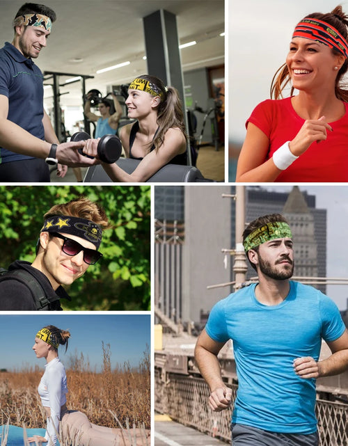 Load image into Gallery viewer, Gothic Skull Headband Sweat Bandage Sport Head Hair Band Workout Tennis Fitness Jog Basketball Running Scary Sweatband Women Men
