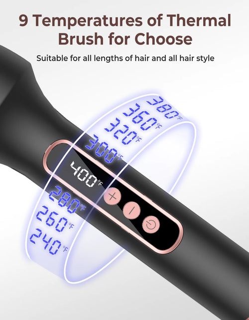 Load image into Gallery viewer, Thermal Brush Curling Iron 9 Temps Heated Round Brush Thermal Round Brush with LCD Display Hair Curler Hair Styling Tools
