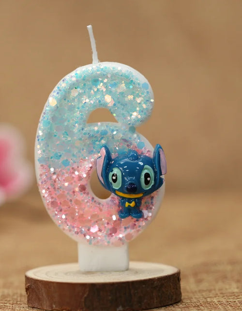 Load image into Gallery viewer, Disney Anime Lilo &amp; Stitch 0-9 Number Candle Cute 3D Stitch Cartoon Character Party Cake Plug-in Birthday Cake Decoration Gift
