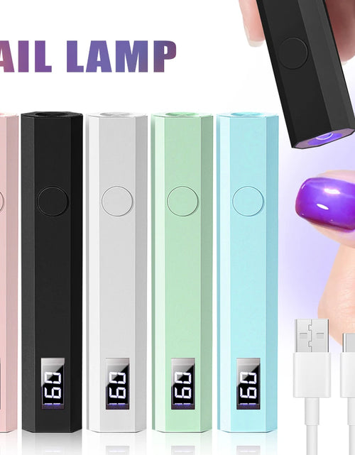 Load image into Gallery viewer, Timing Display Portable Handheld Mini Nail Lamp Family Quick Dry Flashlight Pen Chargeable Nail Dryer Machine Uv Led Nail Lamp
