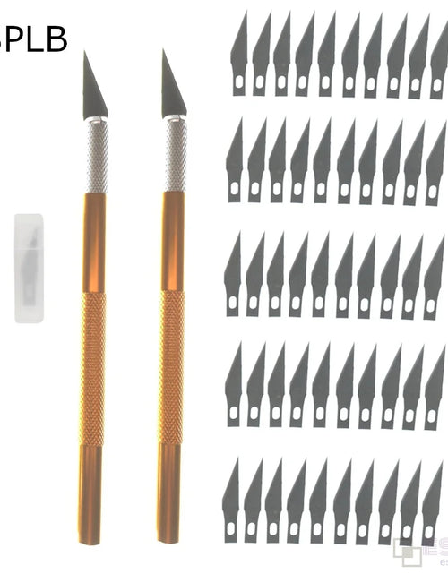Load image into Gallery viewer, Engraving Non-Slip Metal Scalpel Knife Kit + 50/20/10/5pcs #11 Blades Cutter Craft Knives for Mobile Phone PCB Repair Hand Tools
