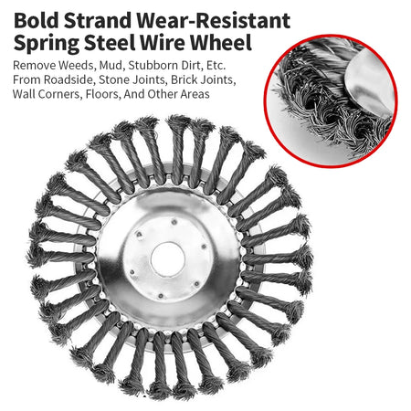 Lawn Mower Weeding Disc 8 Inch Wire Weeding Wheel Garden Tool Lawn Mower Accessories Twisted Wire Disc Type Wire Wheel