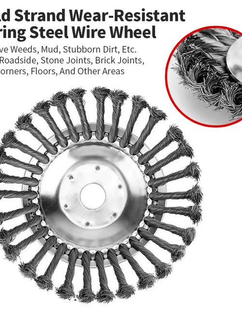 Load image into Gallery viewer, Lawn Mower Weeding Disc 8 Inch Wire Weeding Wheel Garden Tool Lawn Mower Accessories Twisted Wire Disc Type Wire Wheel
