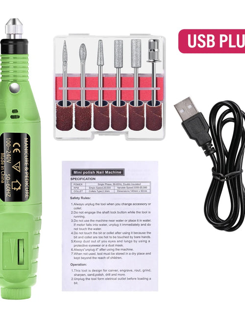 Load image into Gallery viewer, Nail Sander Set Electric Nail Drill Machine Grinding Equipment Milling Cutter For Manicure Pedicure Strong Polishing Tools
