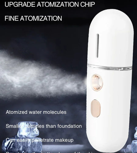 1PC Mini Portable Humidifier Nano Mister Facial Steamer Device Beauty Spray Hydrating Apparatus Cold Spray ApparatusRechargeable