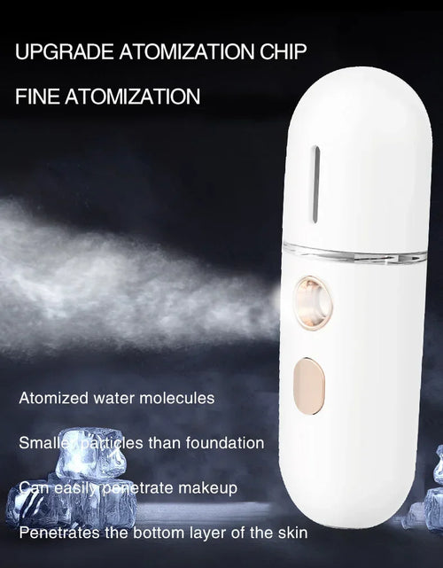 Load image into Gallery viewer, 1PC Mini Portable Humidifier Nano Mister Facial Steamer Device Beauty Spray Hydrating Apparatus Cold Spray ApparatusRechargeable

