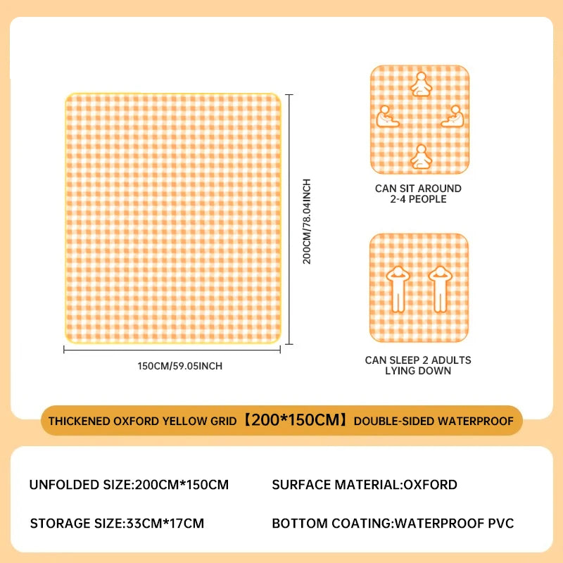 Outdoor Camping Mat, Picnic Mat, Beach Waterproof and Moisture-proof Portable Tent Sleeping Mat, Double-sided Aluminum Film