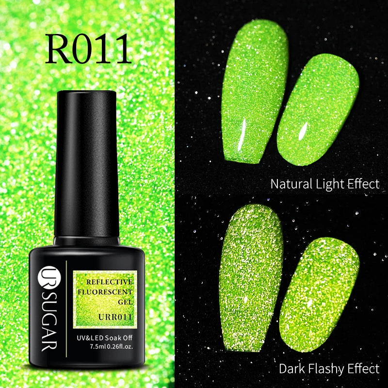UR SUGAR 7.5ML Blue Black Red Glitter Sequin Color Gel Nail Polish Semi-permanent Varnish For Nail Art Manicure Soak Off UV Gel