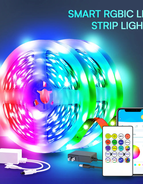 Load image into Gallery viewer, 200ft smart LED light strip (2 rolls 100ft), bedroom color-changing RGB light built-in microphone can rhythm with music, su
