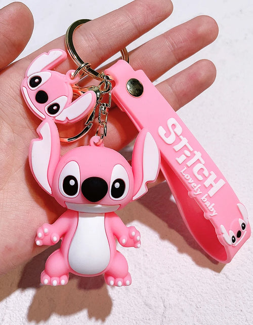 Load image into Gallery viewer, Lilo &amp; Stitch Toys Keychian Anime Stitch Pendant Keychain Sweet Pink Angel Keychians Women Car Keyring Girl Birthday Gift
