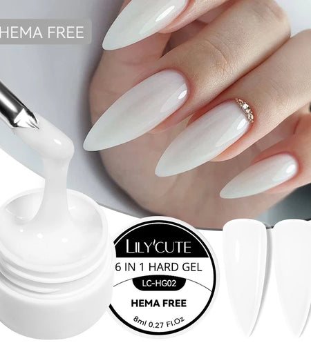 LILYCUTE 6 IN 1 Extension Gel Nail Polish Acrylic Construct Hard Gel Soak Off Self Leveling Reinforcement Gel For Nail HEMA FREE
