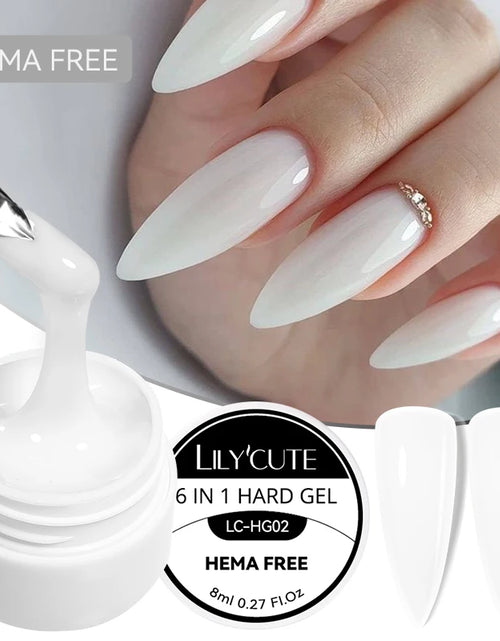 Load image into Gallery viewer, LILYCUTE 6 IN 1 Extension Gel Nail Polish Acrylic Construct Hard Gel Soak Off Self Leveling Reinforcement Gel For Nail HEMA FREE
