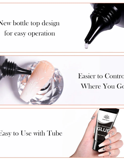 Load image into Gallery viewer, BORN PRETTY Nail Rhinestone Glue 30ML Gel Nail Glue for Nail Charm 3D Nails Bling Gel for Decoration Nails Gems Nail supplies
