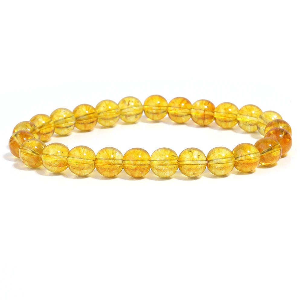 OAIITE Citrine Bracelet for Women Quartz Crystal Agate Jewelry Birthday Gift Yoga Meditation Stretch Wealth Bracelet for Men