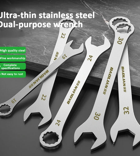 Ultra-thin Open End Wrench 5-32MM Ratchet Wrenches Universal Spanners Dual-purpose Wrench for Bicycle Motorcycle Car Repair Tool