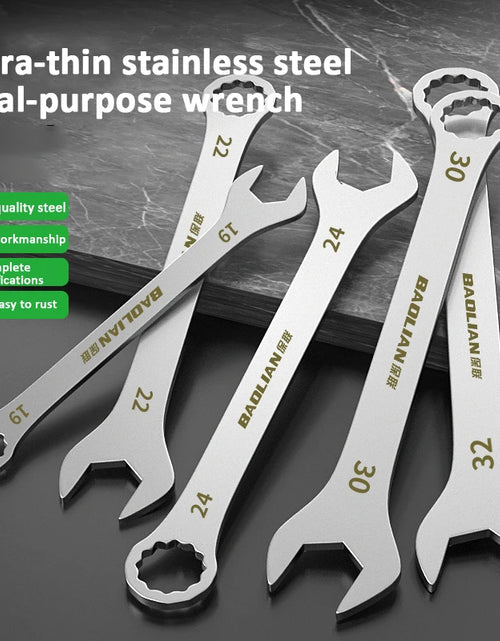 Load image into Gallery viewer, Ultra-thin Open End Wrench 5-32MM Ratchet Wrenches Universal Spanners Dual-purpose Wrench for Bicycle Motorcycle Car Repair Tool
