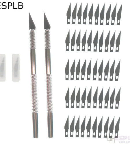 Engraving Non-Slip Metal Scalpel Knife Kit + 50/20/10/5pcs #11 Blades Cutter Craft Knives for Mobile Phone PCB Repair Hand Tools