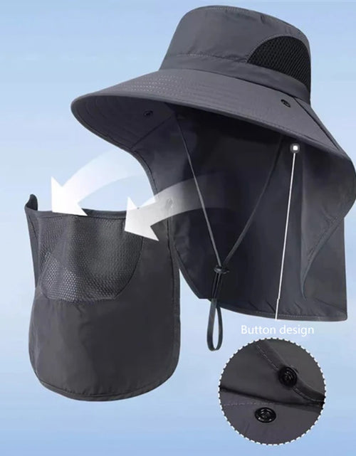 Load image into Gallery viewer, Summer Sun Hats UV Protection Outdoor Hunting Fishing Cap For Men Women Hiking Camping Visor Bucket Hat Neck Flap Fisherman Hat
