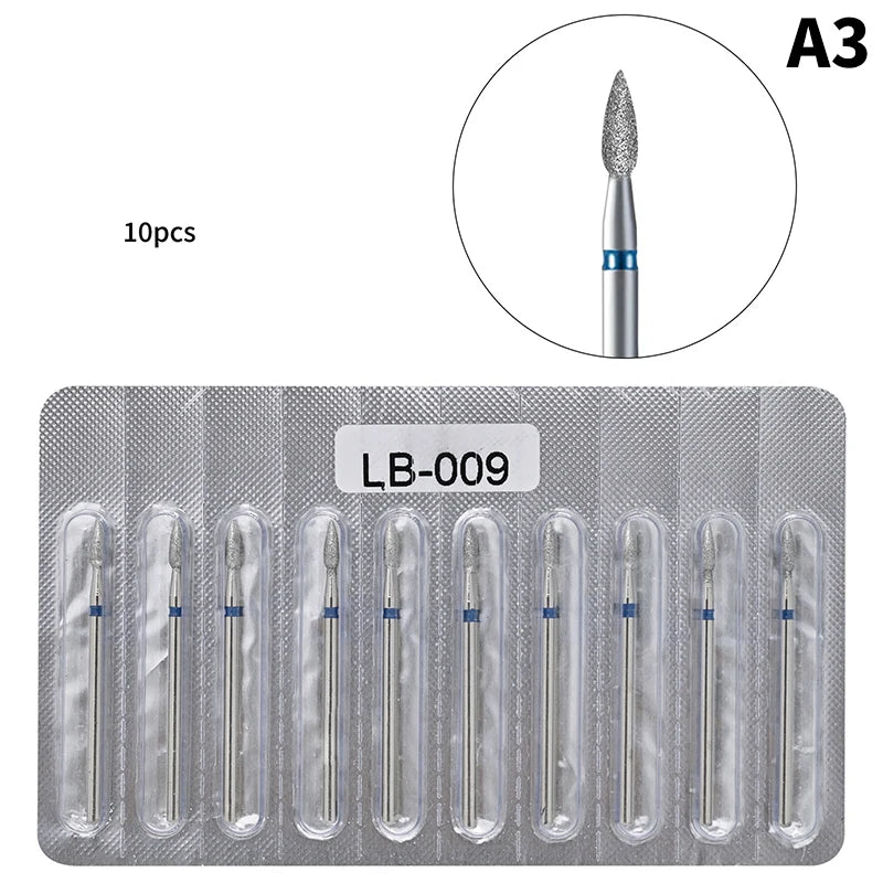 10Pcs Diamond Milling Cutter For Manicure Electric Nail Drill Bits Accessory Pedicure Machine Nail File Gel Remover Tool