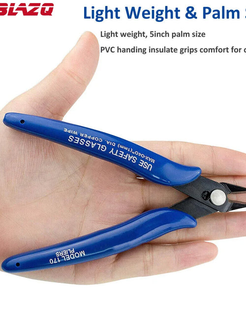 Load image into Gallery viewer, NJBLZQ Pliers Carbon Steel Pliers Electrical Wire Cable Cutters Cutting Side Snips Flush Pliers Nipper Home Hand Tools Blue
