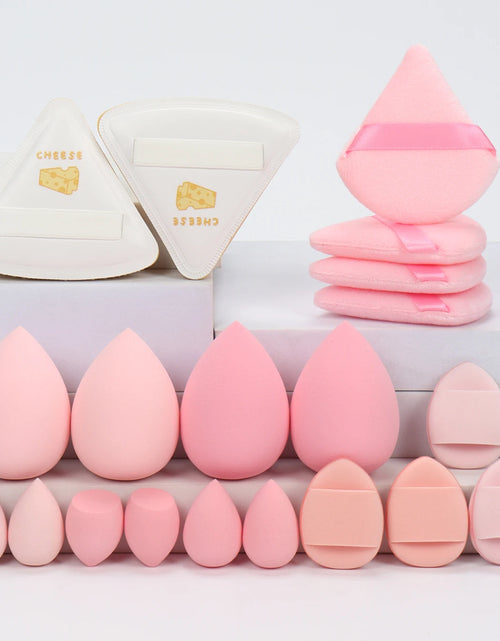 Load image into Gallery viewer, 20 Pcs Pink Makeup Sponge and Makeup Puff Set Suitable for Face Cream and Powder Concealer Powder Makeup Machine
